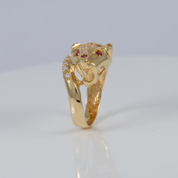 Anillo pantera de oro 18k 750