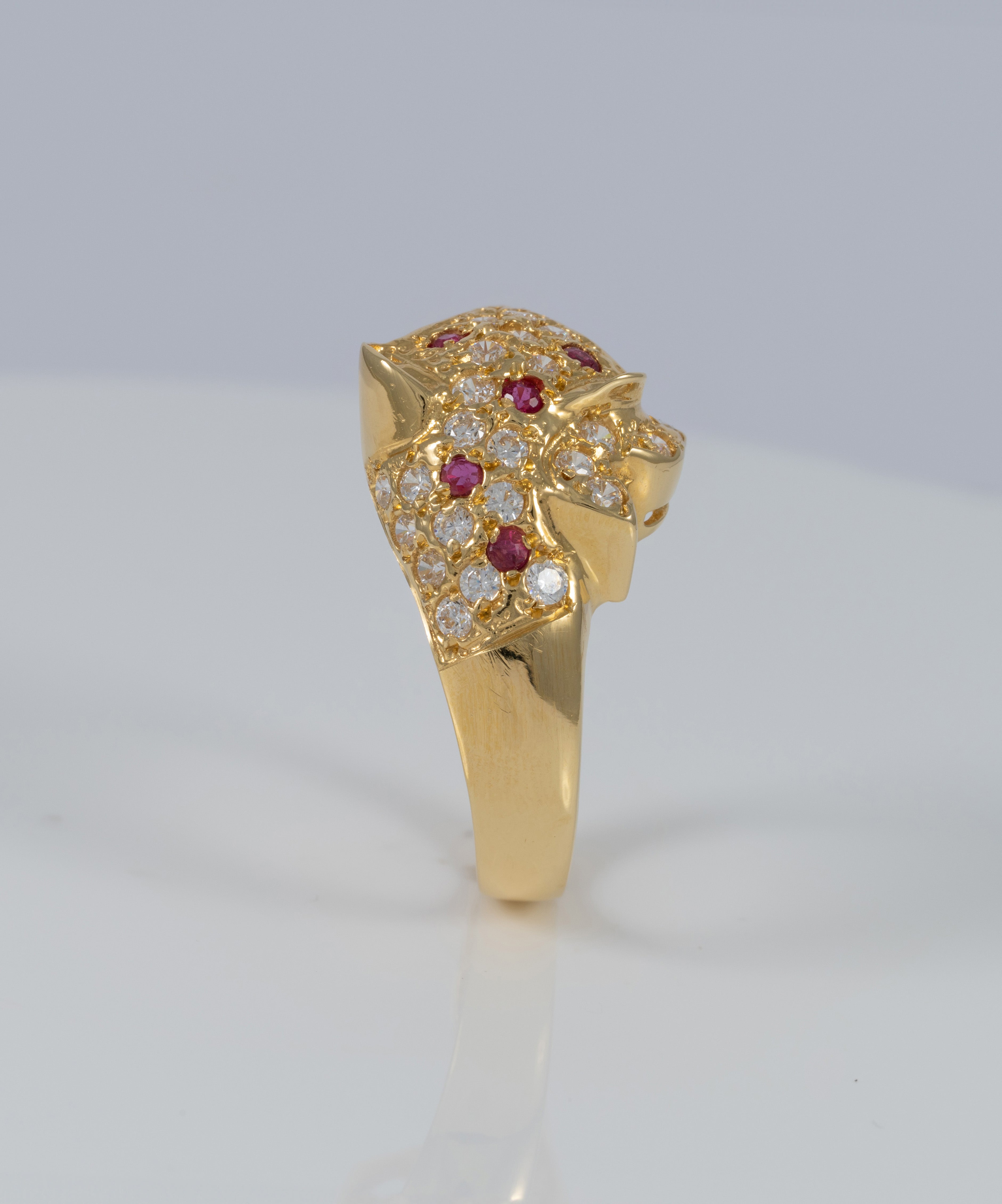 Anillo pantera de oro 18k 750