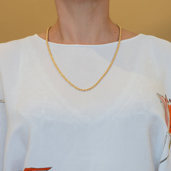 Cadena cordón oro amarillo 18k 60cm