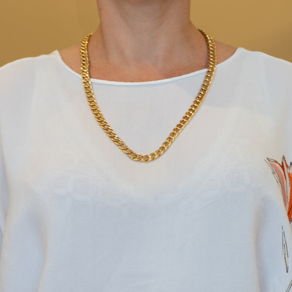 Cadena barbada de oro 18k 750 60cm