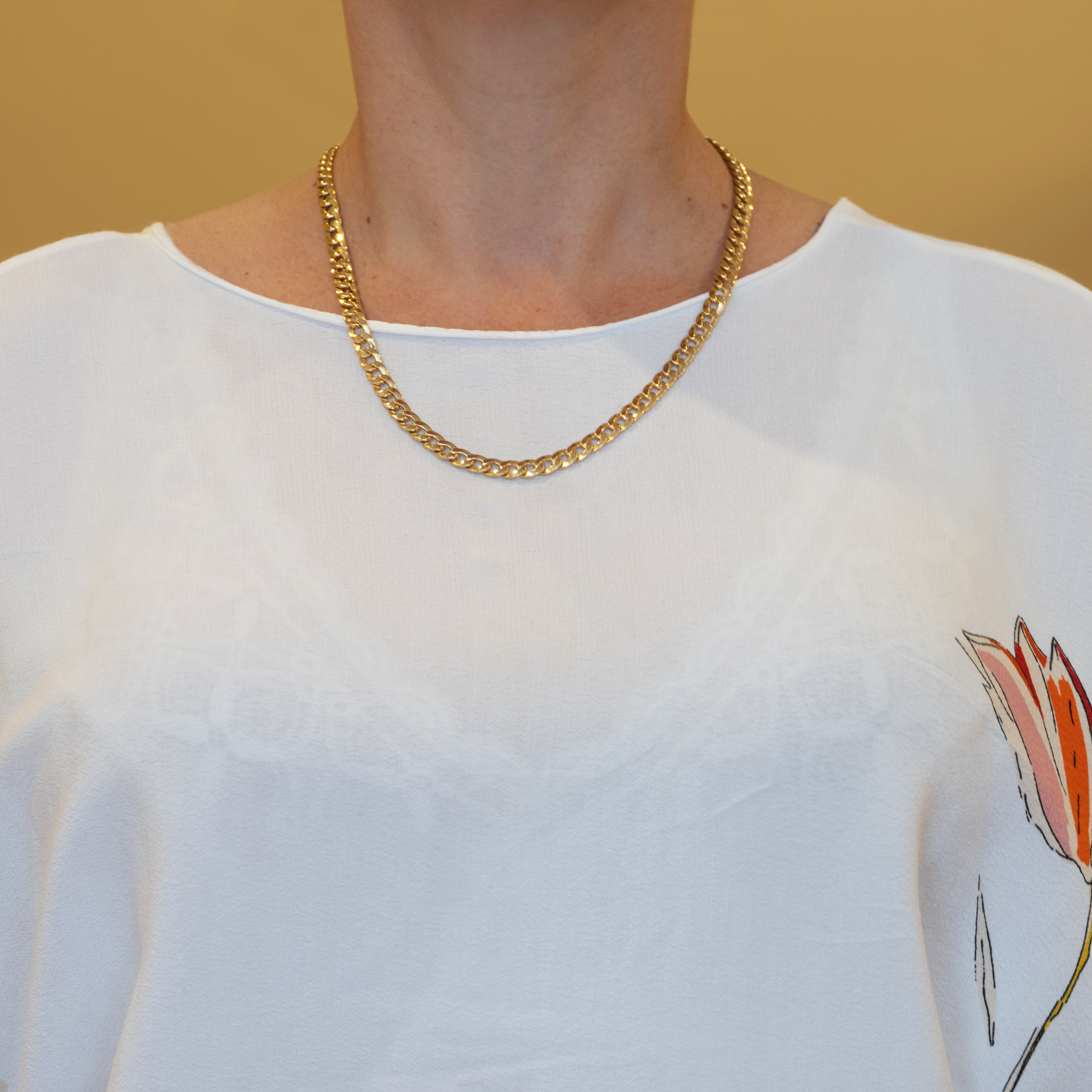 Cadena barbada de oro 18k 750 50cm