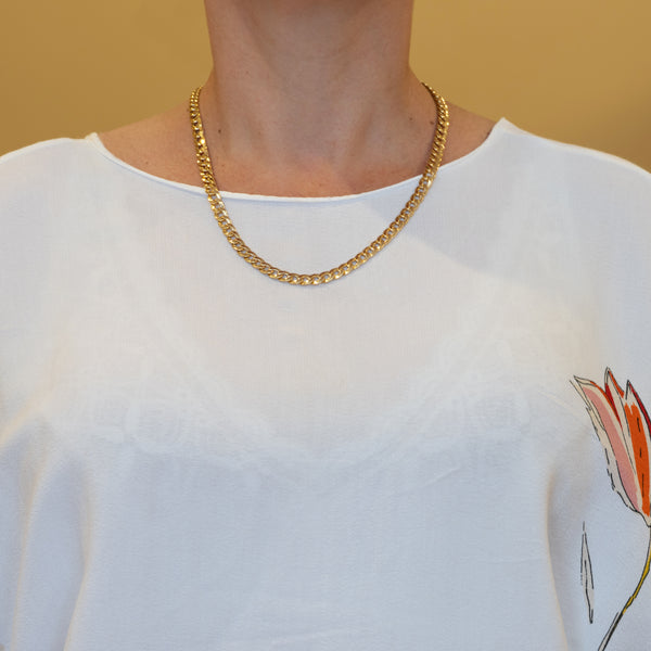 Cadena barbada de oro 18k 750 50cm