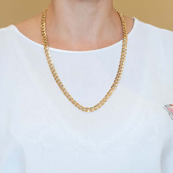 Cadena barbada de oro amarillo 18k 60cm