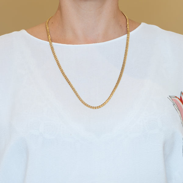 Cadena barbada de oro 18k 750 60cm