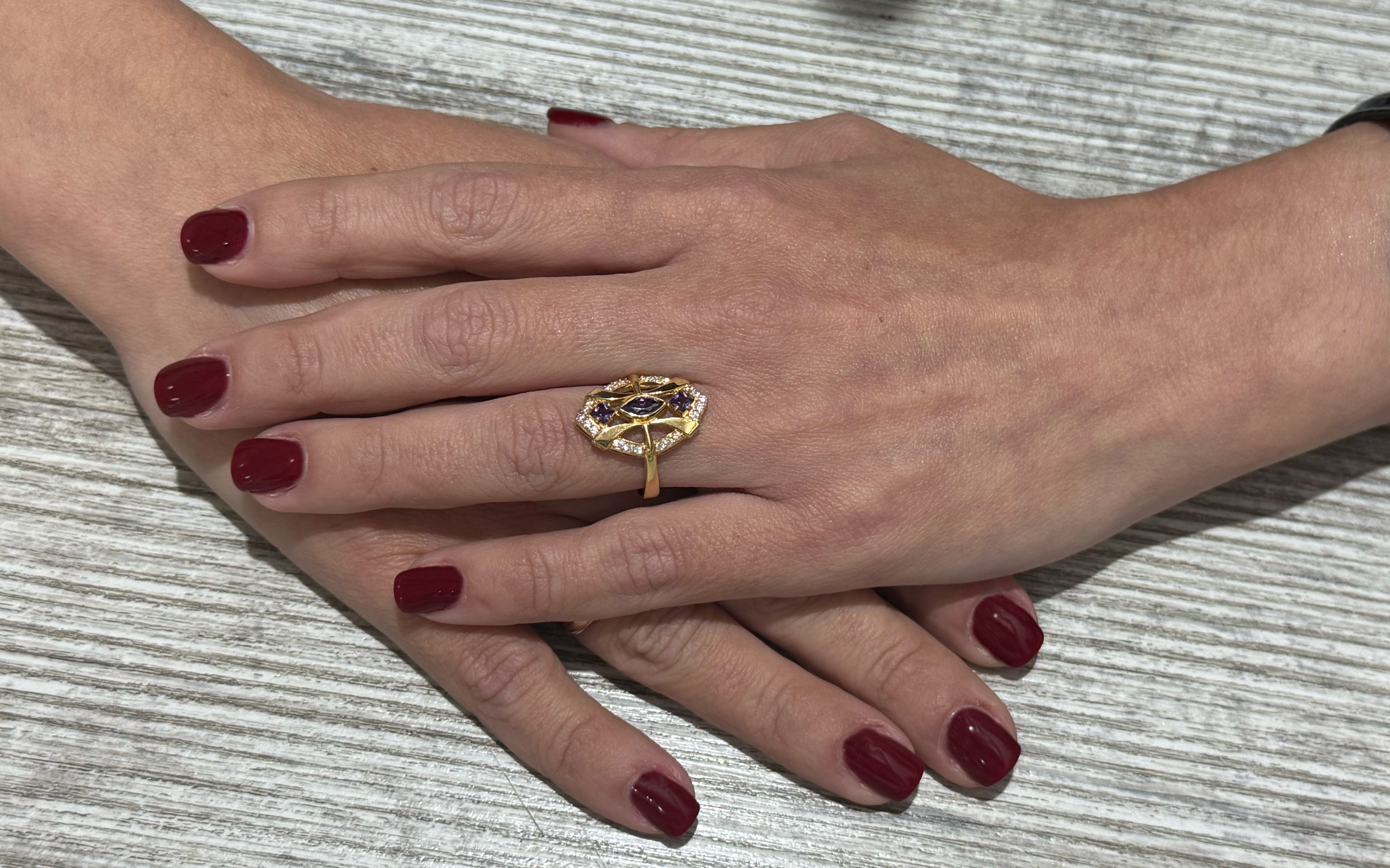 Anillo lanzadera de oro 18k 750