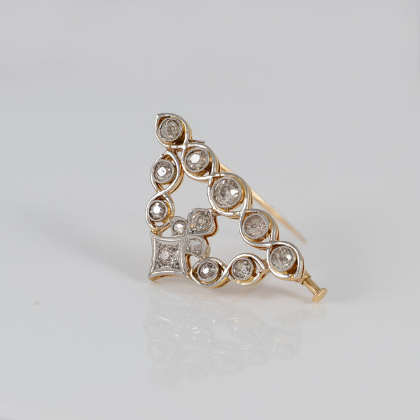 Broche en oro blanco y amarillo 18k con diamantes