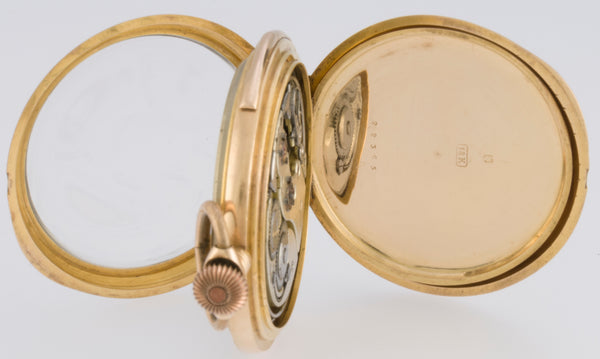 Charles Ed Lardet Pocket Watch Yellow Gold 18k Chimes Hour Quarter Minute