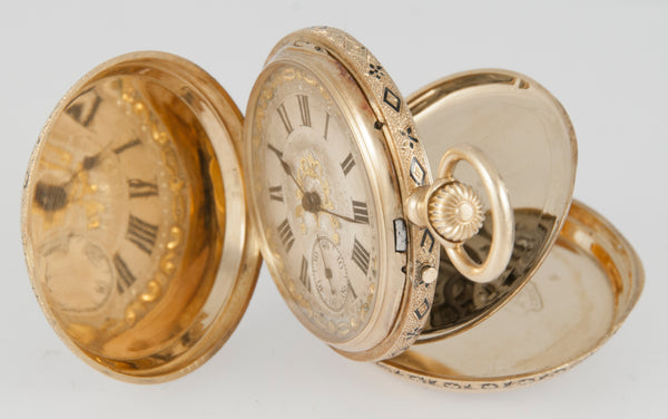 Charles Ed Lardet Pocket Watch Fleurier Suisse Yellow Gold 18k