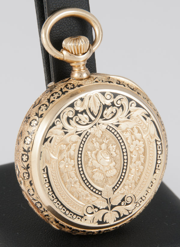 Charles Ed Lardet Pocket Watch Fleurier Suisse Yellow Gold 18k