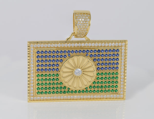 Colgante bandera gitana en oro 18k 750 y circonitas