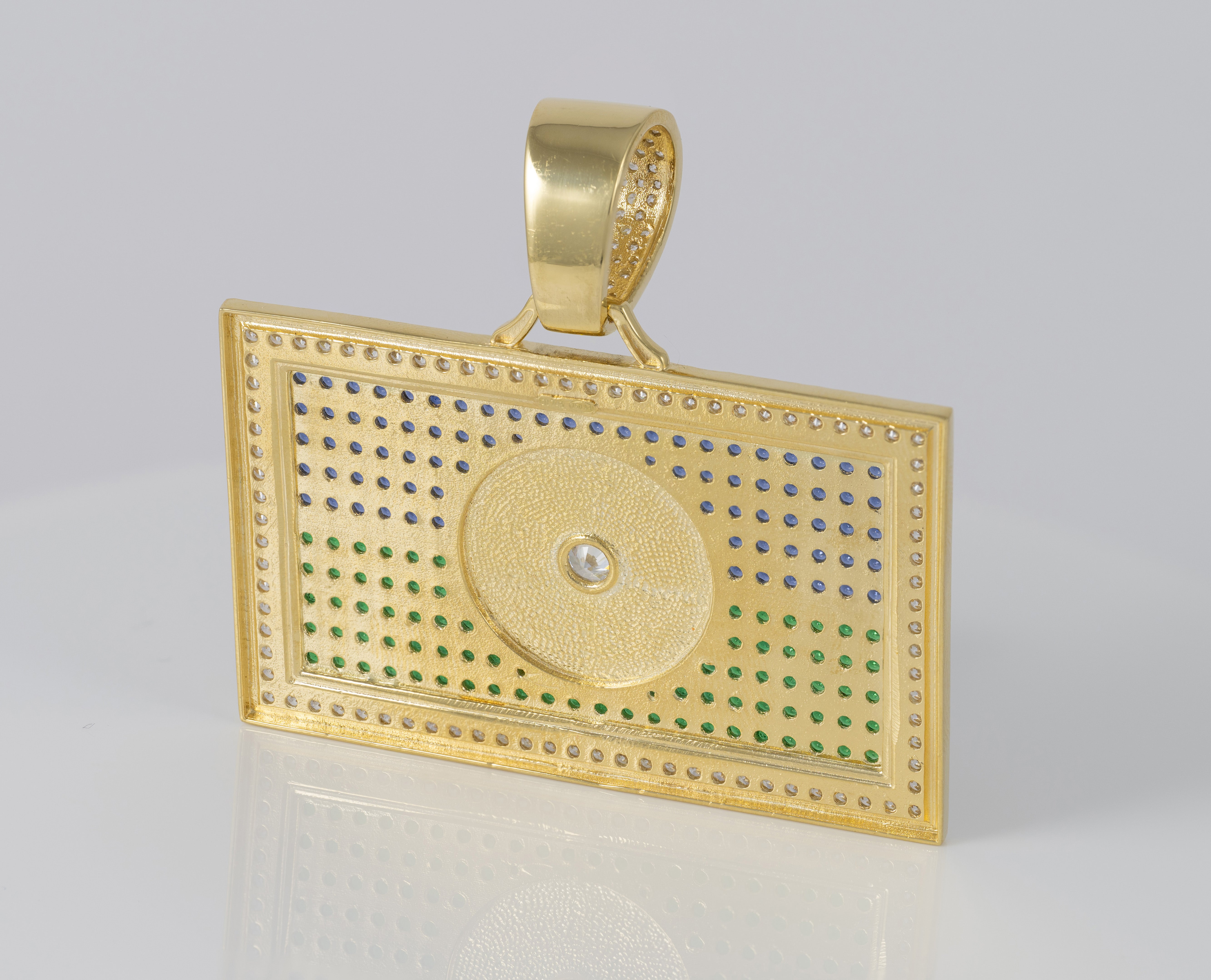 Colgante bandera gitana en oro 18k 750 y circonitas