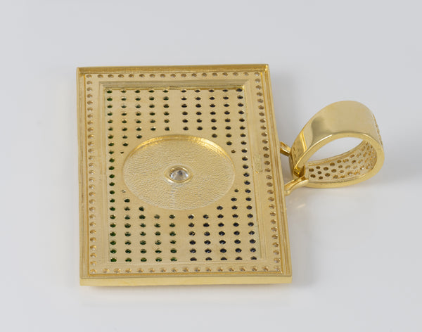 Colgante bandera gitana en oro 18k 750 y circonitas