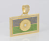 Colgante bandera gitana en oro 18k 750 y circonitas