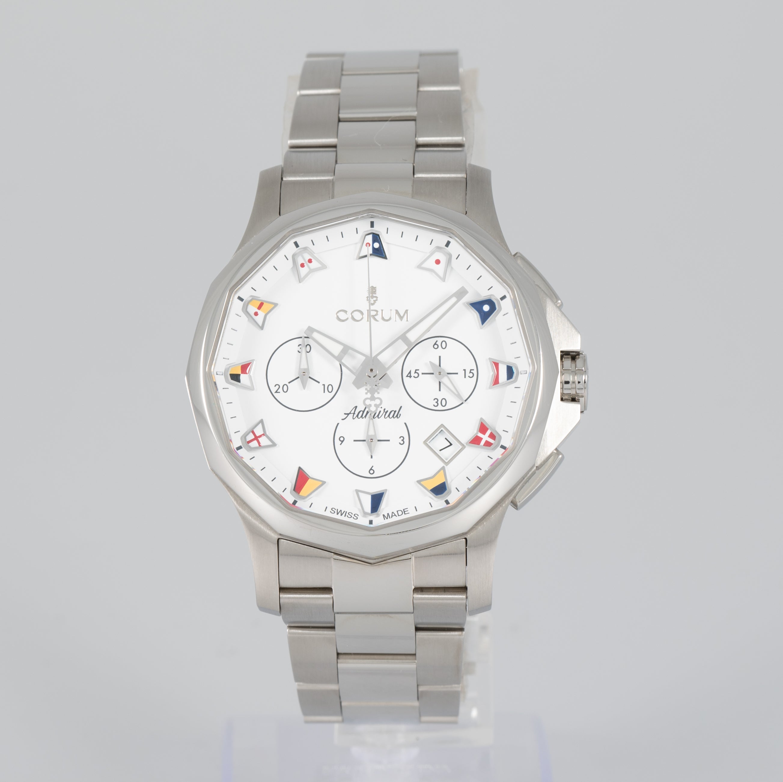 Corum Admiral 42 Chronograph White Dial Ref: A984/04251 984.111.20 V705 AA52