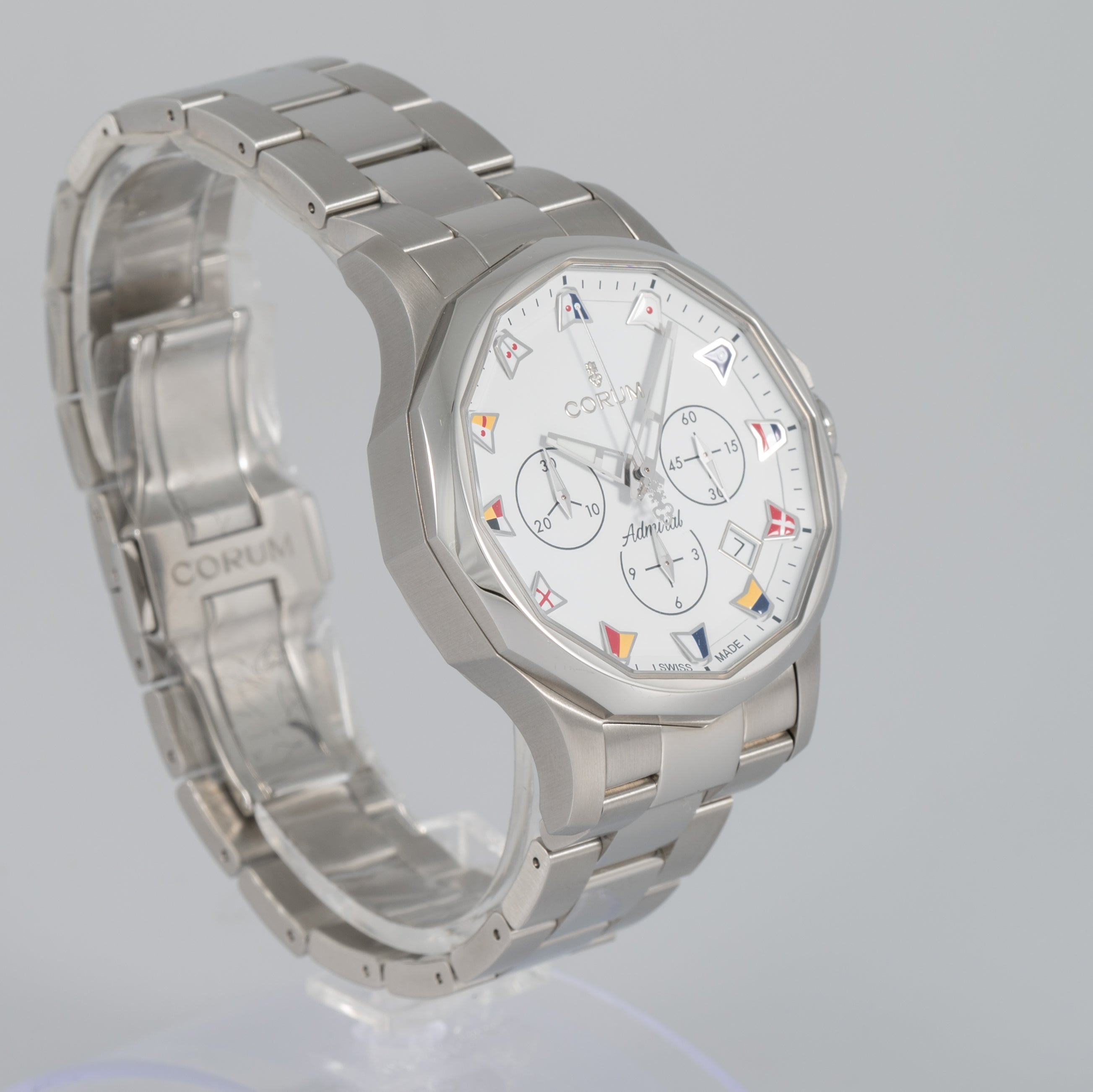 Corum Admiral 42 Chronograph White Dial Ref: A984/04251 984.111.20 V705 AA52