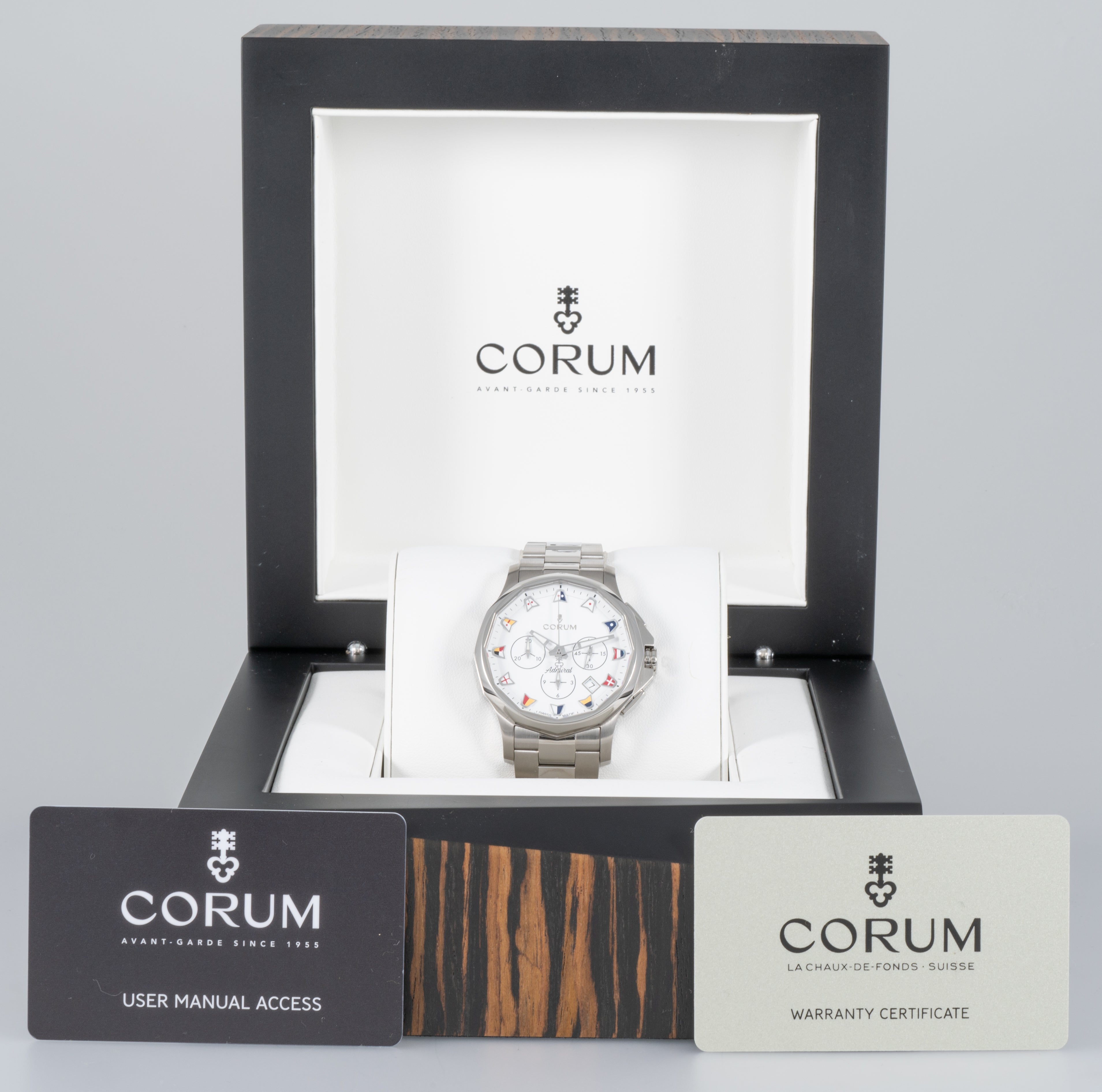Corum Admiral 42 Chronograph White Dial Ref: A984/04251 984.111.20 V705 AA52