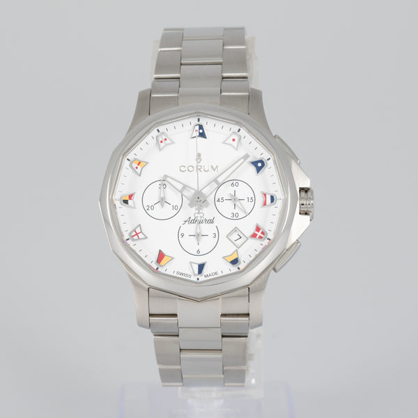 Corum Admiral 42 Chronograph White Dial Ref: A984/04251 984.111.20 V705 AA52