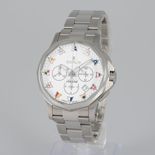 Corum Admiral 42 Chronograph White Dial Ref: A984/04251 984.111.20 V705 AA52