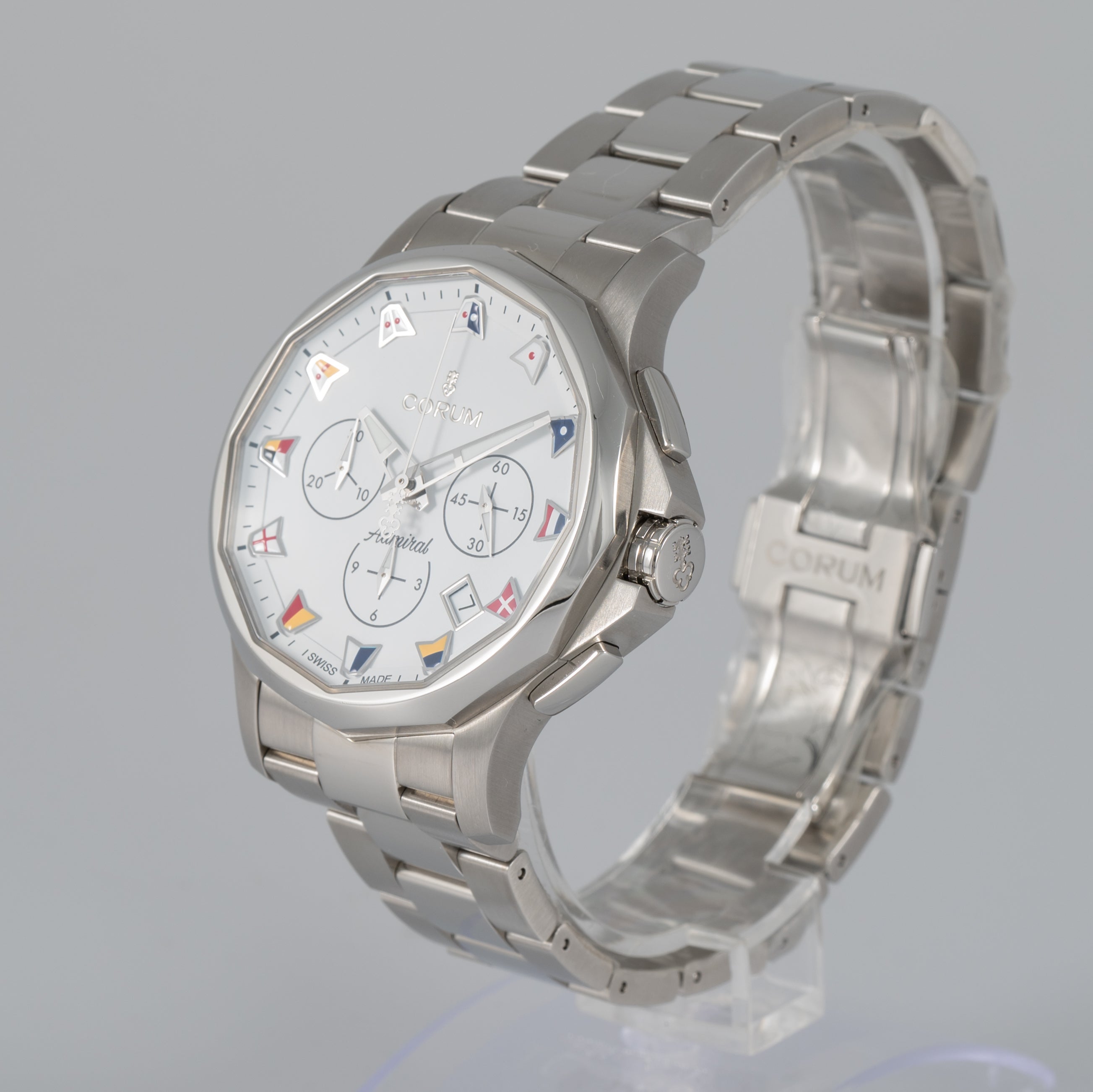 Corum Admiral 42 Chronograph White Dial Ref: A984/04251 984.111.20 V705 AA52