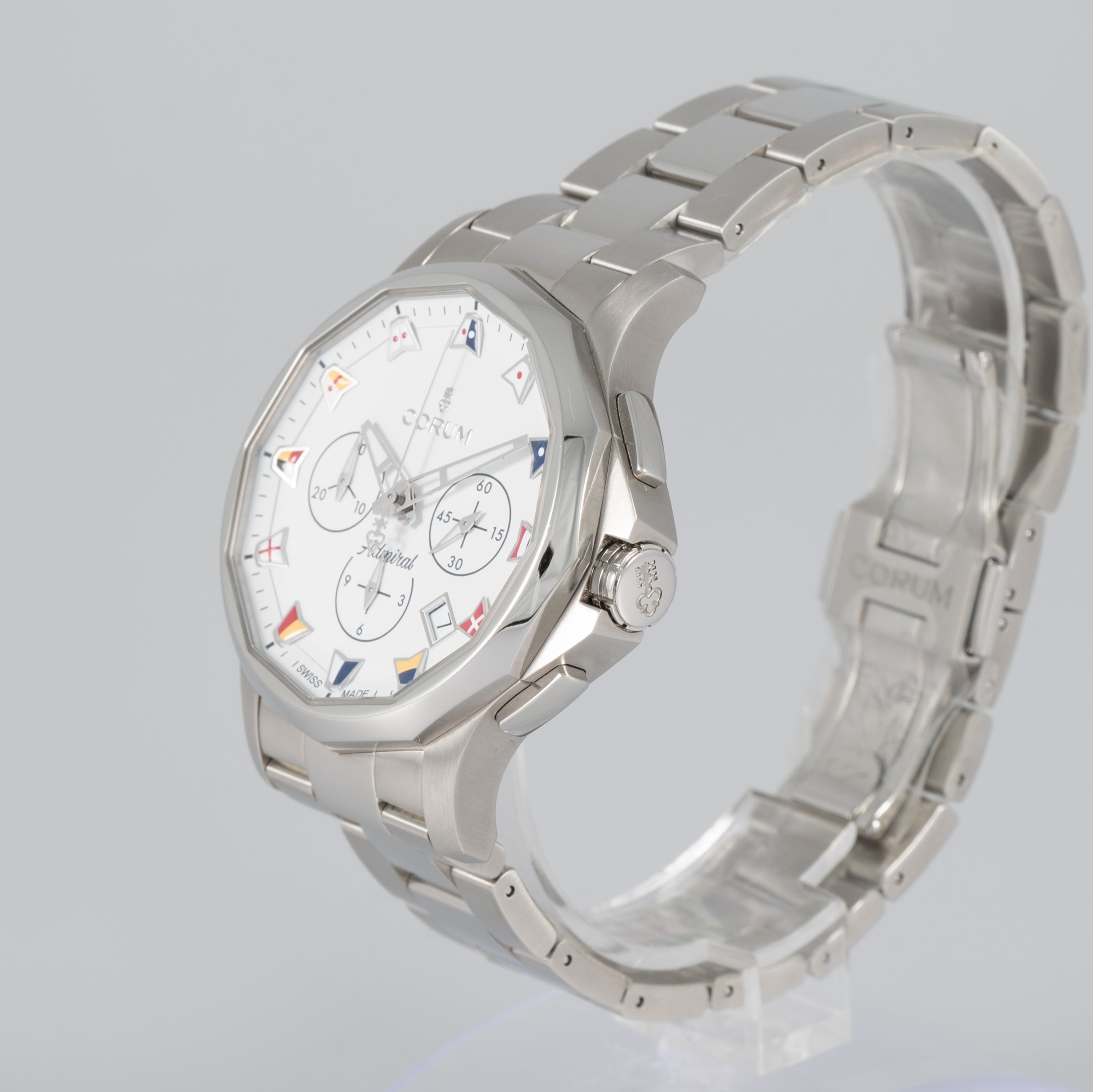 Corum Admiral 42 Chronograph White Dial Ref: A984/04251 984.111.20 V705 AA52