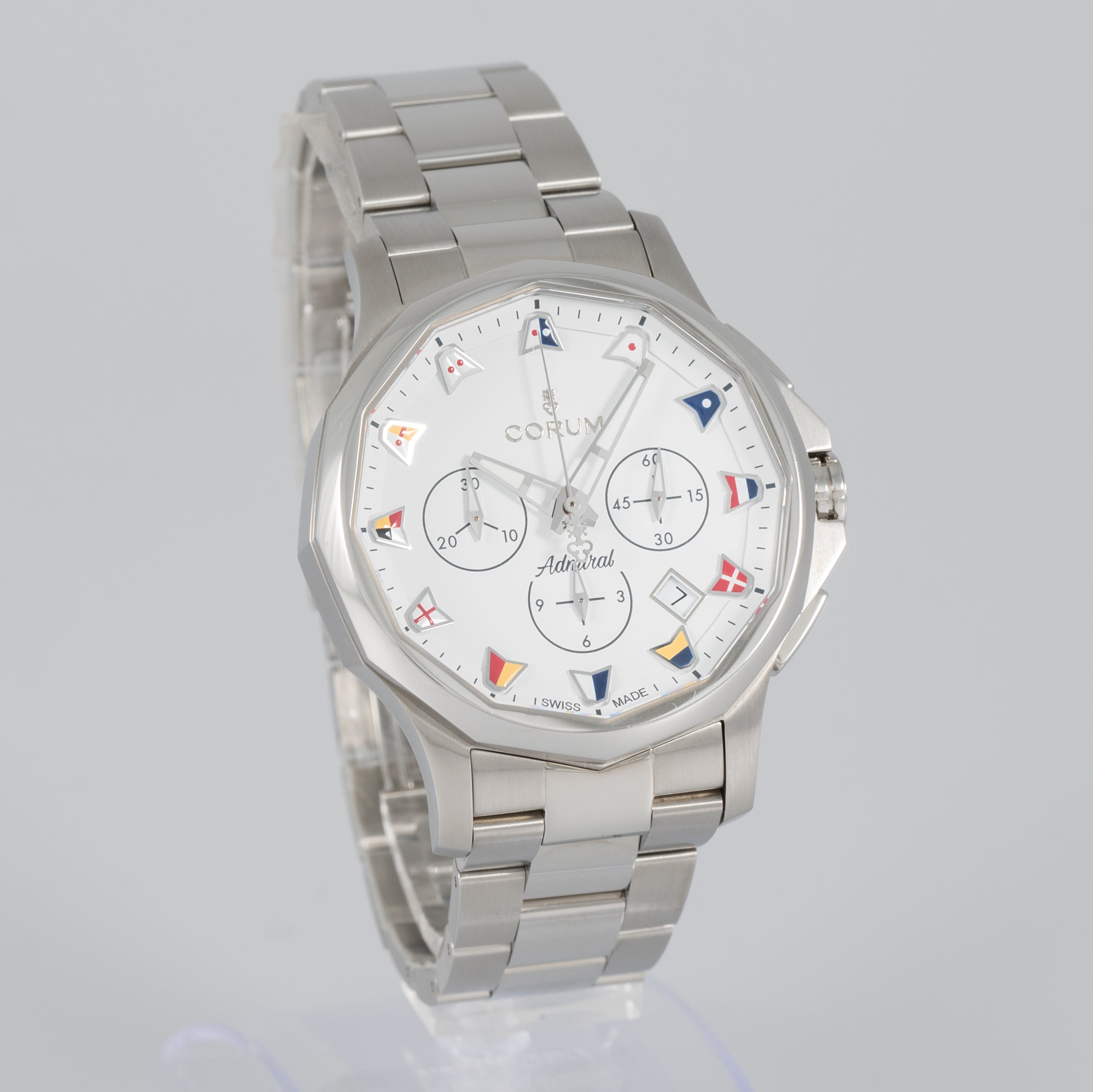 Corum Admiral 42 Chronograph White Dial Ref: A984/04251 984.111.20 V705 AA52