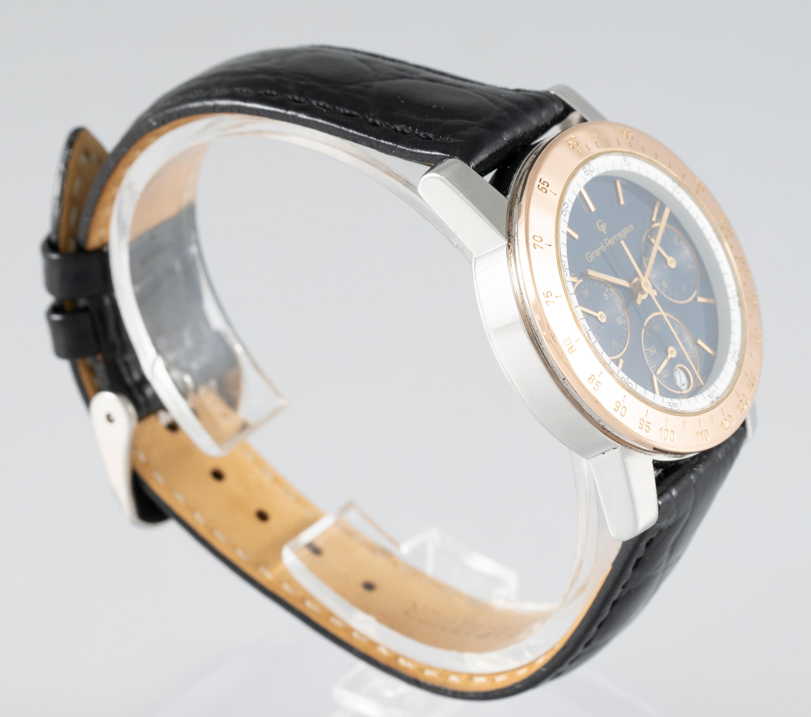 Girard Perregaux Quartz Chronograph Steel Blue Dial Ref: 7001 7700