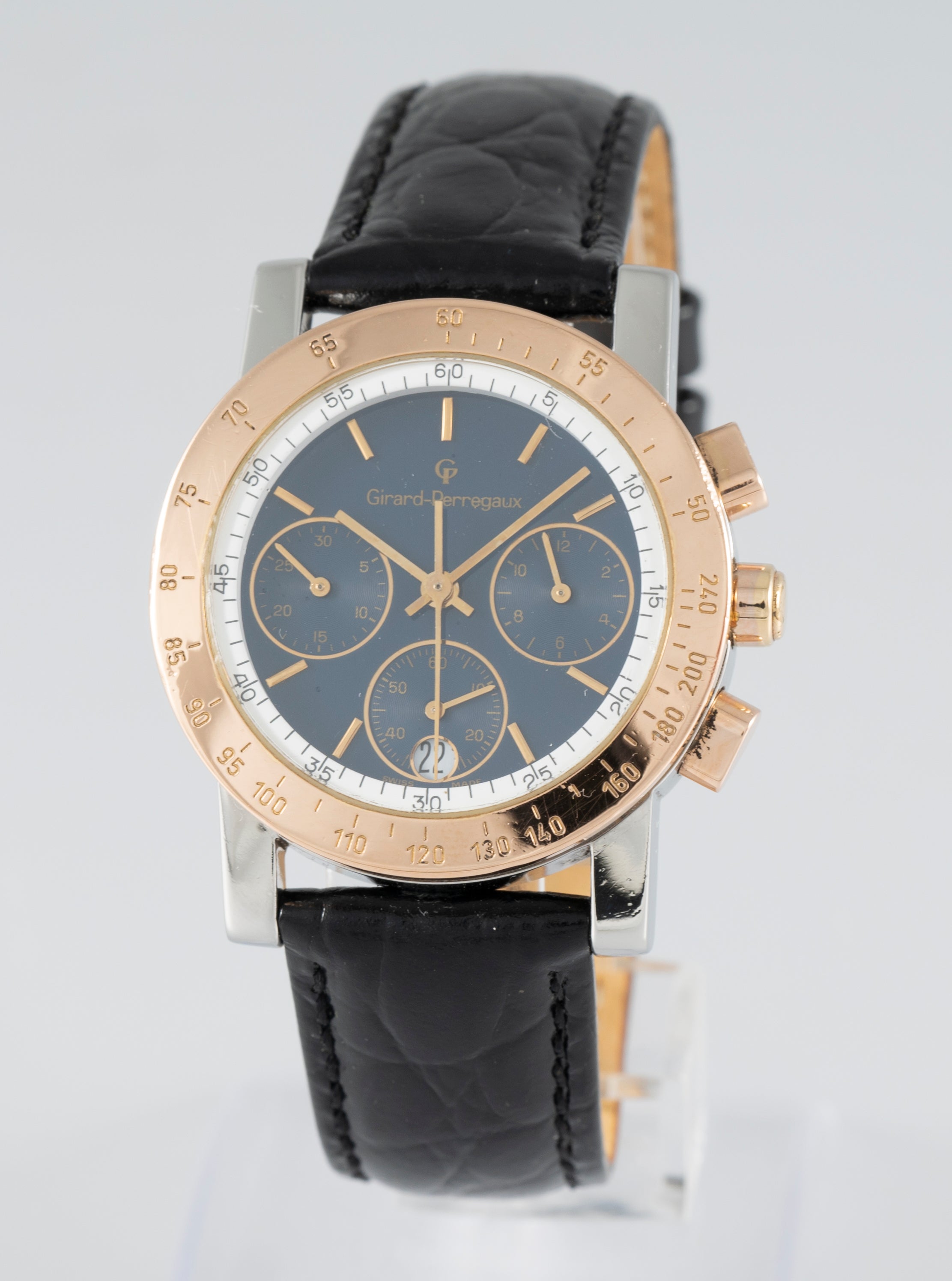 Girard Perregaux Quartz Chronograph Steel Blue Dial Ref: 7001 7700