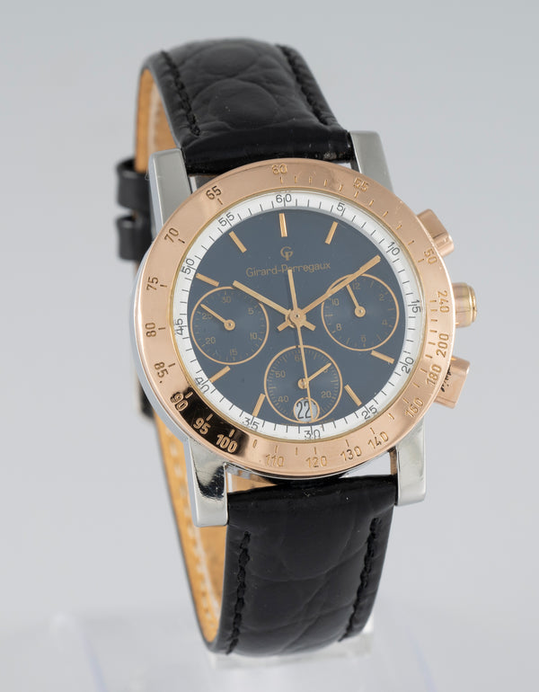 Girard Perregaux Quartz Chronograph Steel Blue Dial Ref: 7001 7700