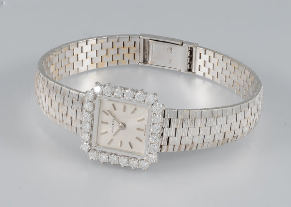 Juvenia White Gold 18k and Diamonds 1.1 ct Square Dial Ref: 13245