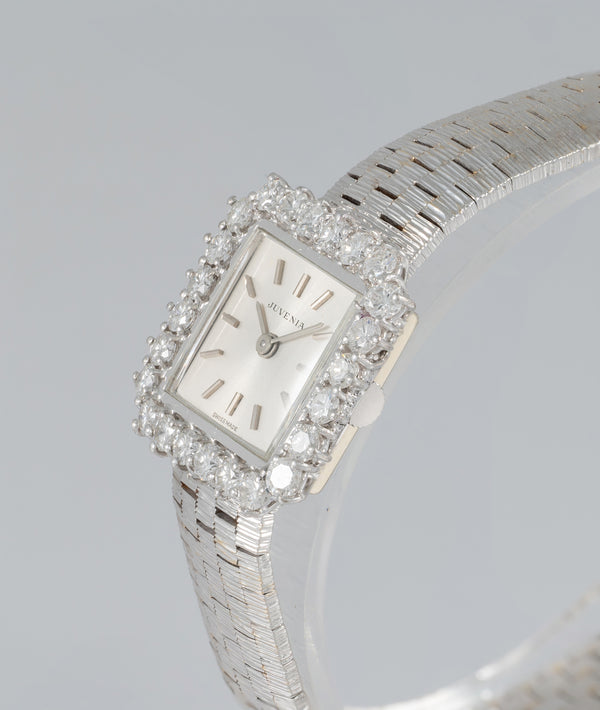 Juvenia White Gold 18k and Diamonds 1.1 ct Square Dial Ref: 13245