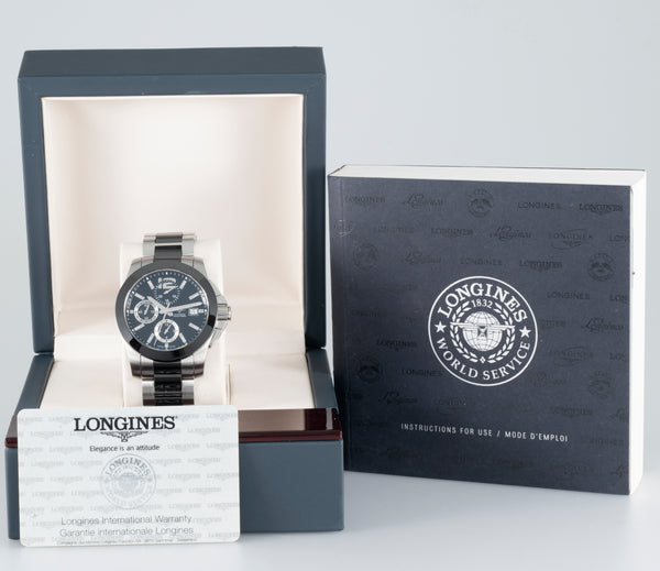 Longines Conquest Ceramic Automatic Chronograph Ref: L3.661.4.56.7