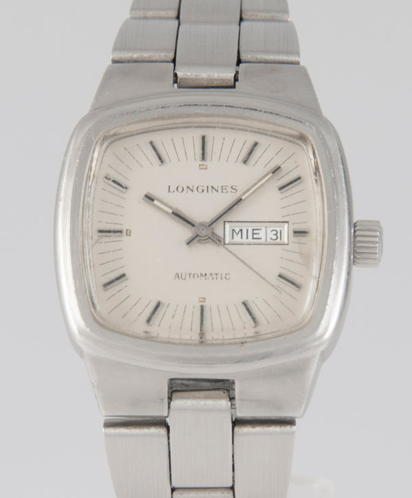 Longines Automatic Day-Date Square Dial Steel 1970's Ref: 1540-1 559