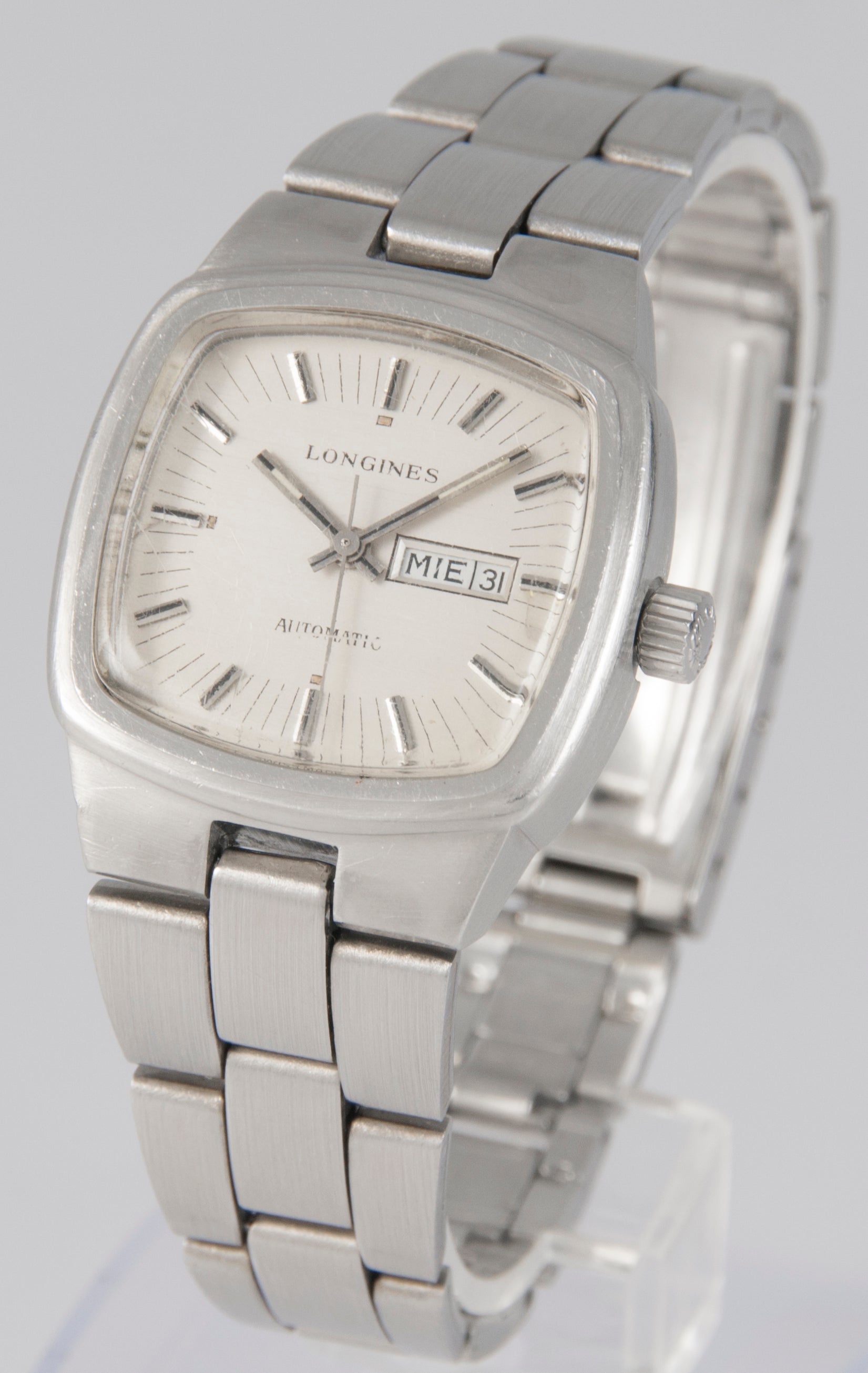 Longines Automatic Day-Date Square Dial Steel 1970's Ref: 1540-1 559