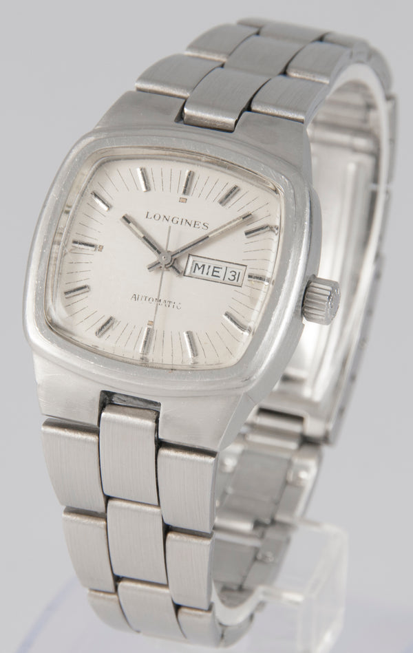 Longines Automatic Day-Date Square Dial Steel 1970's Ref: 1540-1 559