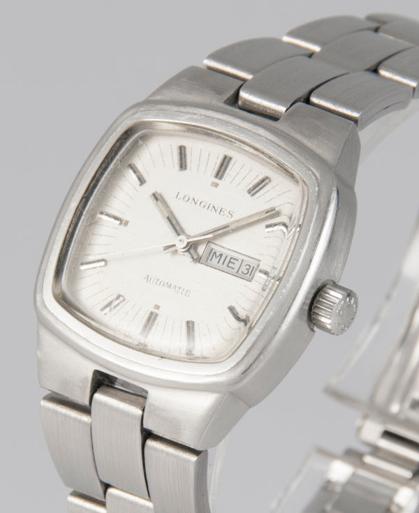 Longines Automatic Day-Date Square Dial Steel 1970's Ref: 1540-1 559