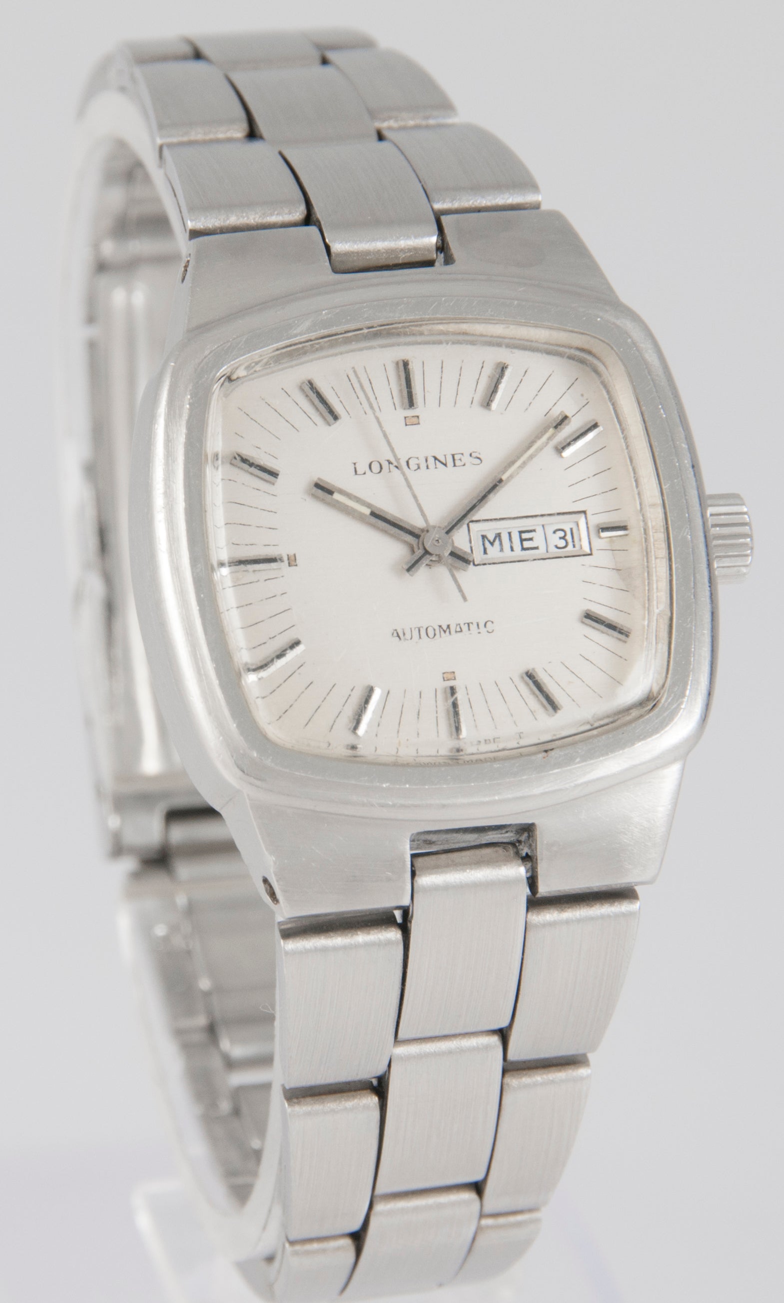 Longines Automatic Day-Date Square Dial Steel 1970's Ref: 1540-1 559