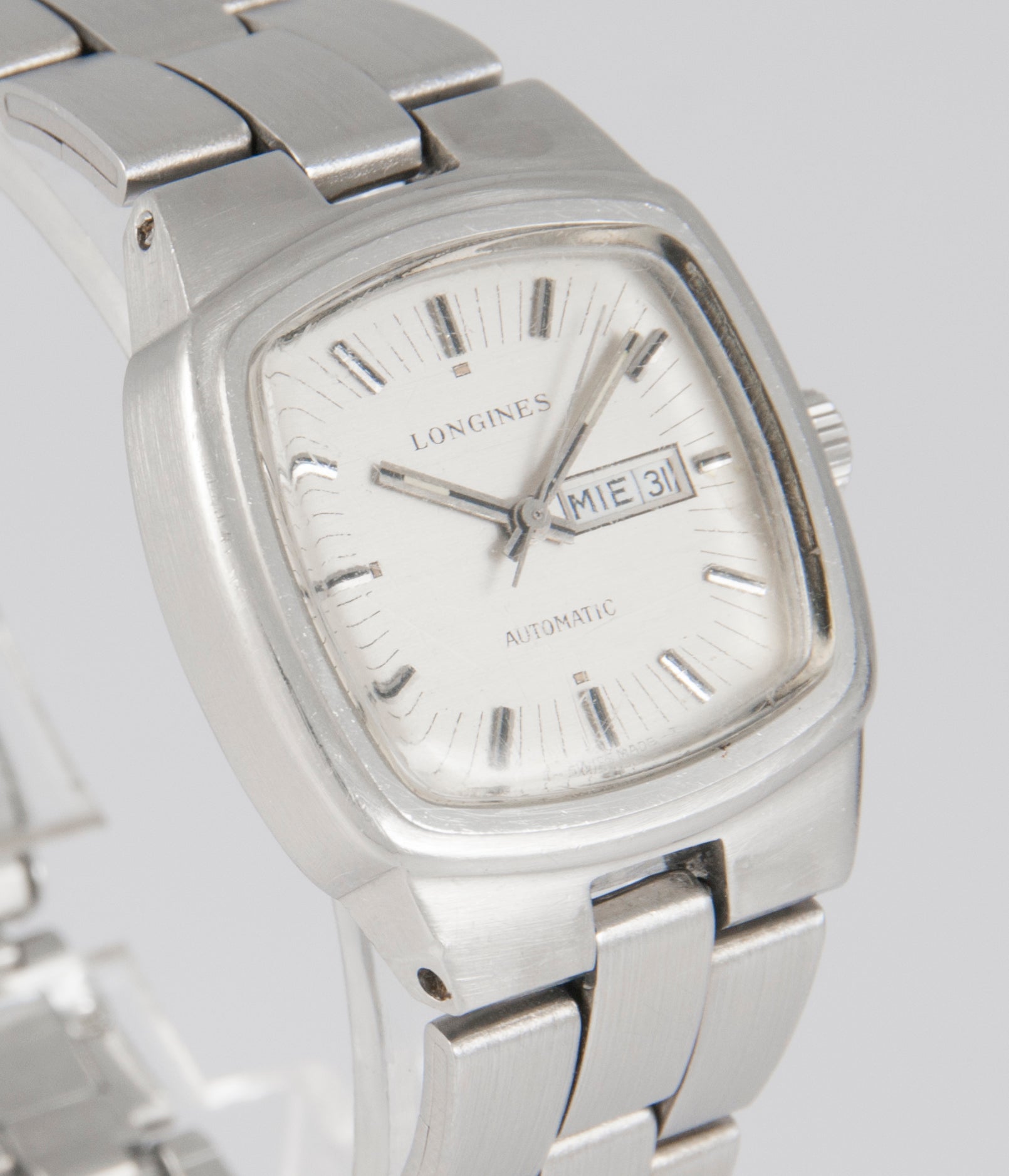 Longines Automatic Day-Date Square Dial Steel 1970's Ref: 1540-1 559