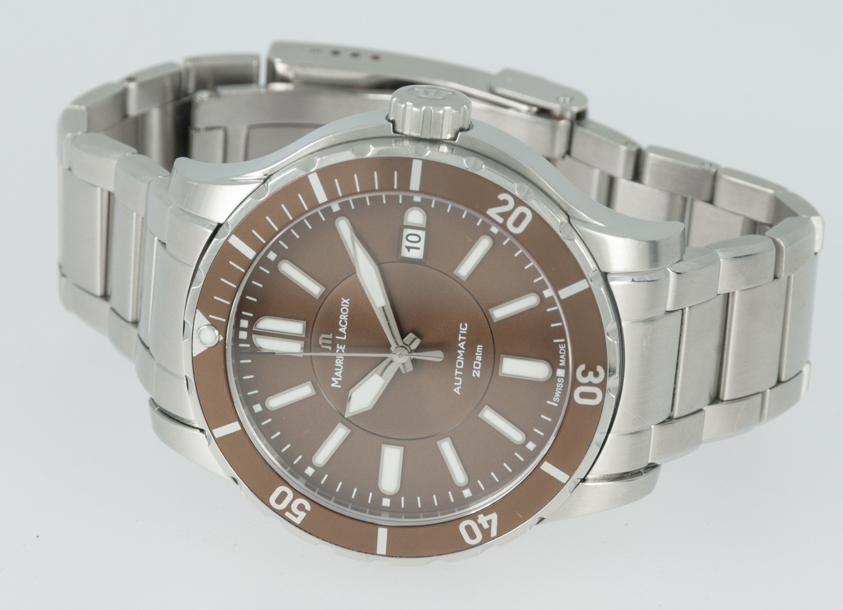 Maurice Lacroix Miros Diver Automatic Brown Steel Ref: MI6028