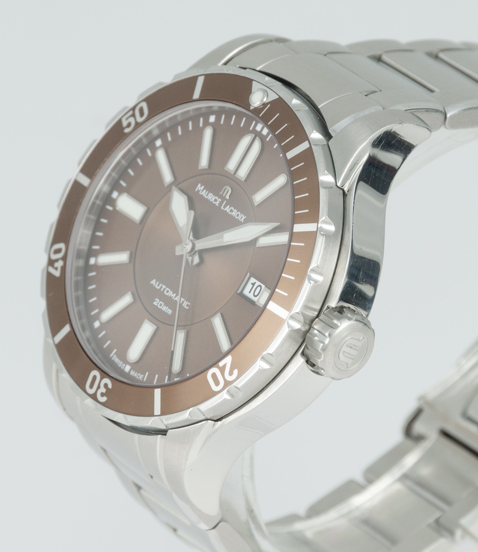 Maurice Lacroix Miros Diver Automatic Brown Steel Ref: MI6028