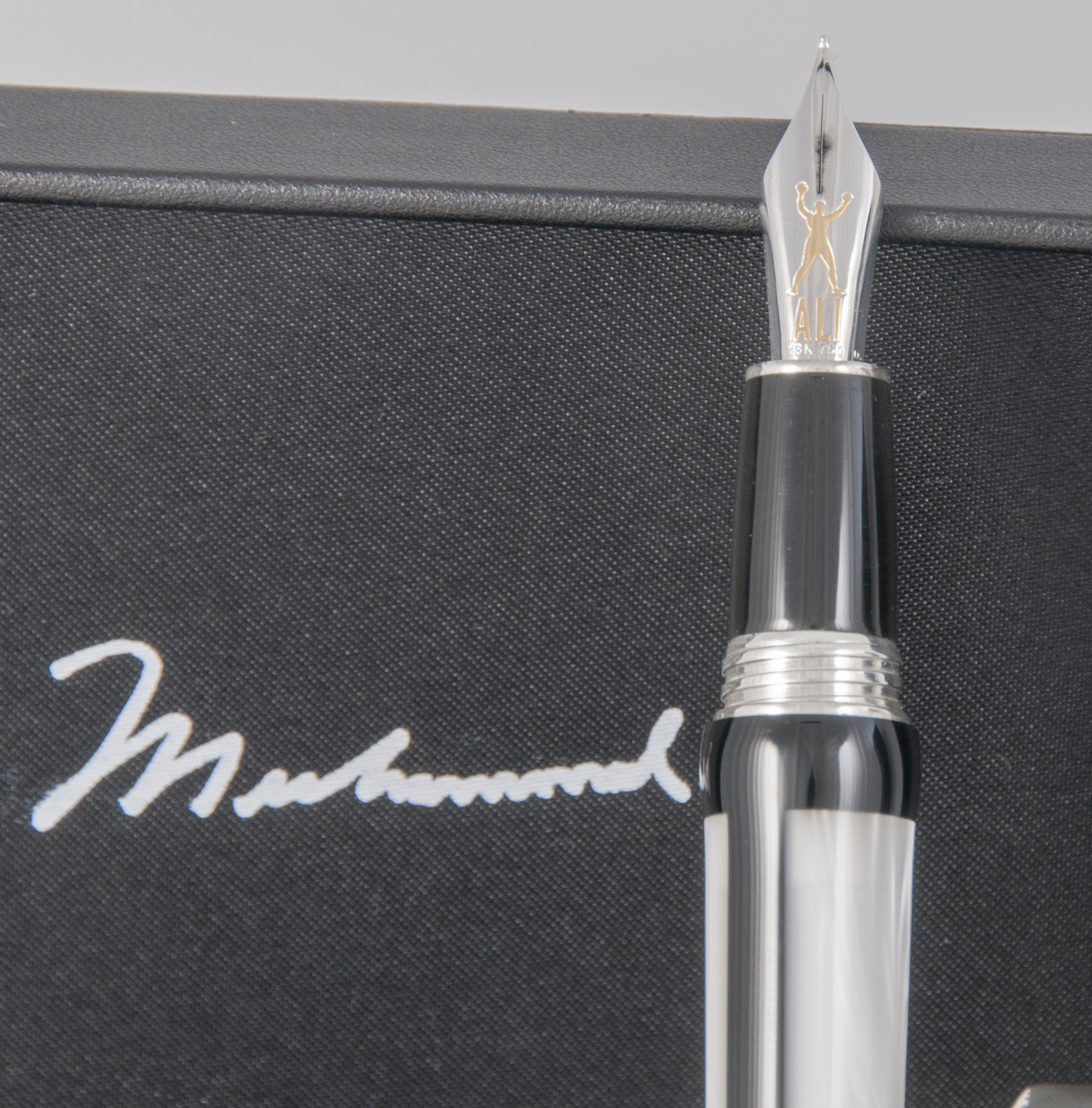 Montegrappa Muhammad Ali Sterling Silver Fountain Pen Limited Edition Nib 18k Gold