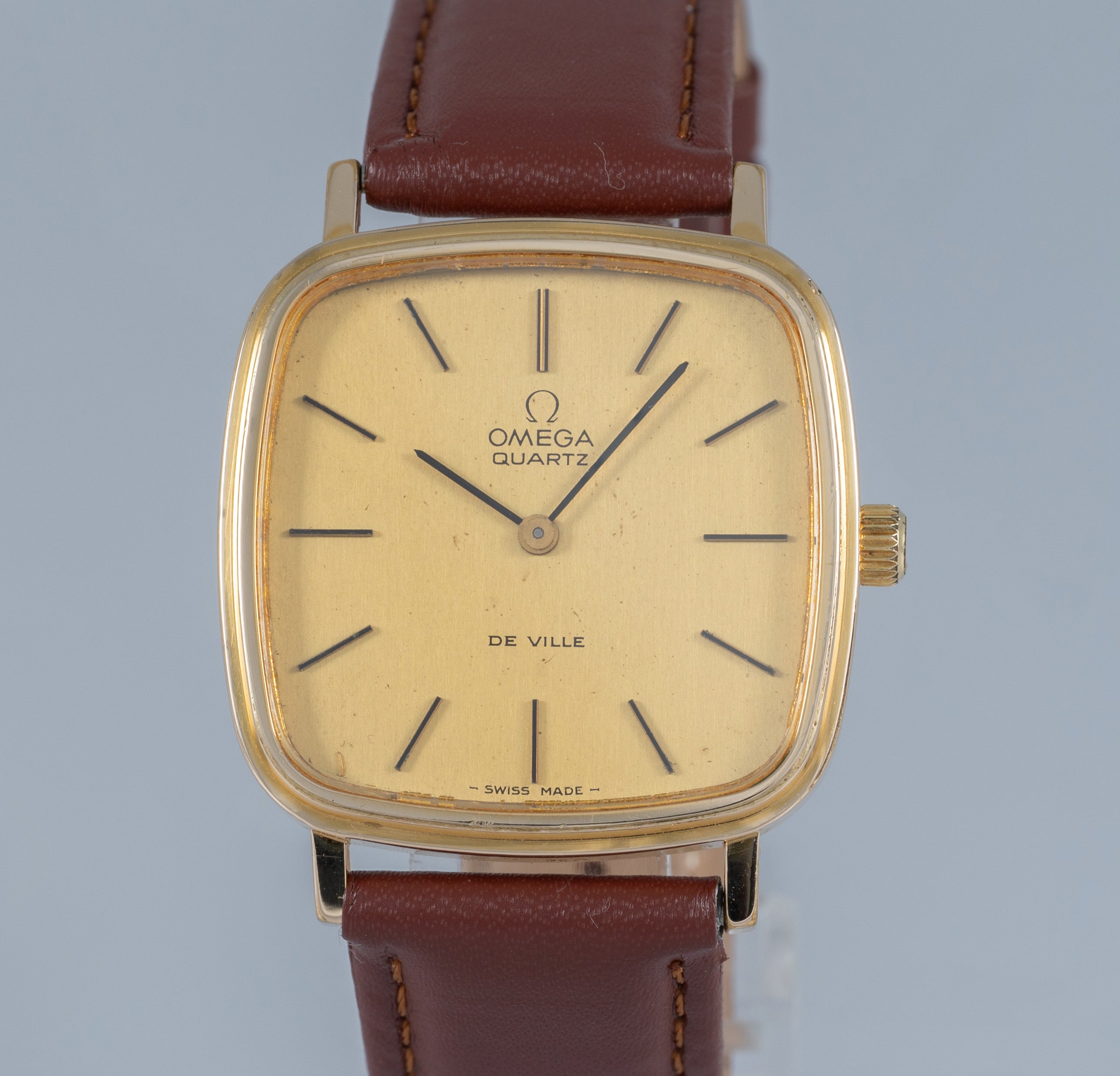 Omega Deville Quartz Square Dial Plaque or G 20 Microns Ref: MD 191.0045