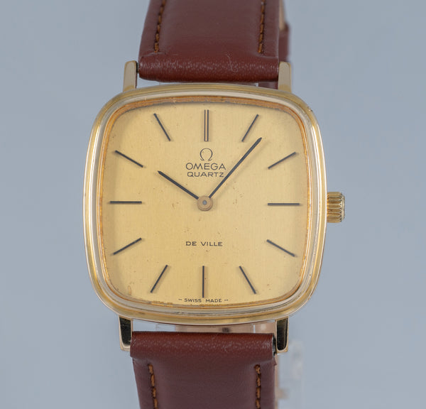 Omega Deville Quartz Square Dial Plaque or G 20 Microns Ref: MD 191.0045