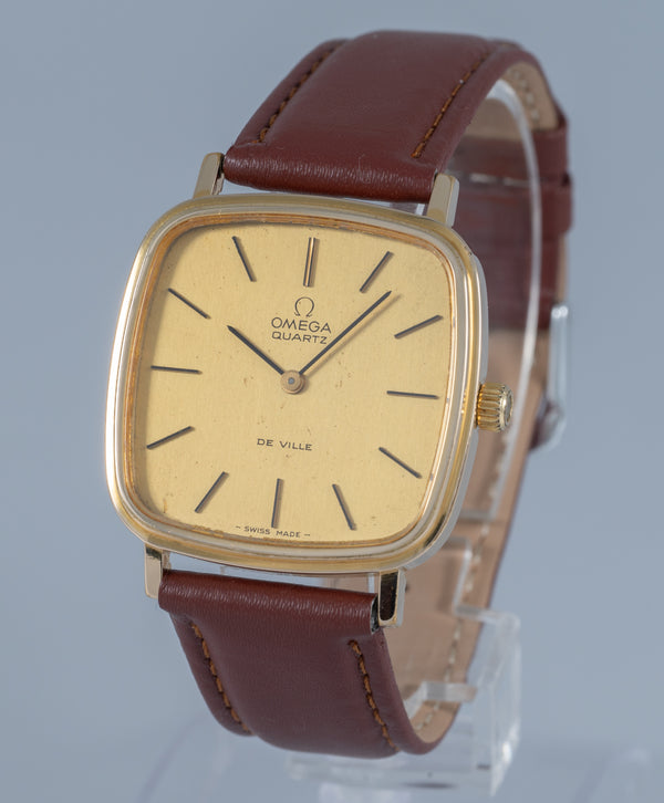 Omega Deville Quartz Square Dial Plaque or G 20 Microns Ref: MD 191.0045