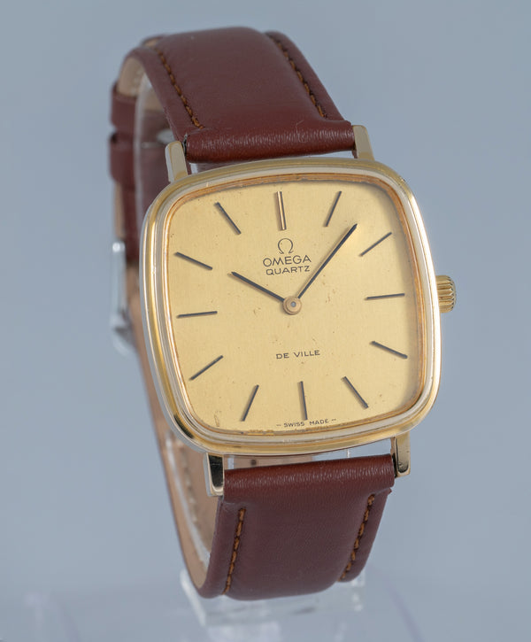 Omega Deville Quartz Square Dial Plaque or G 20 Microns Ref: MD 191.0045