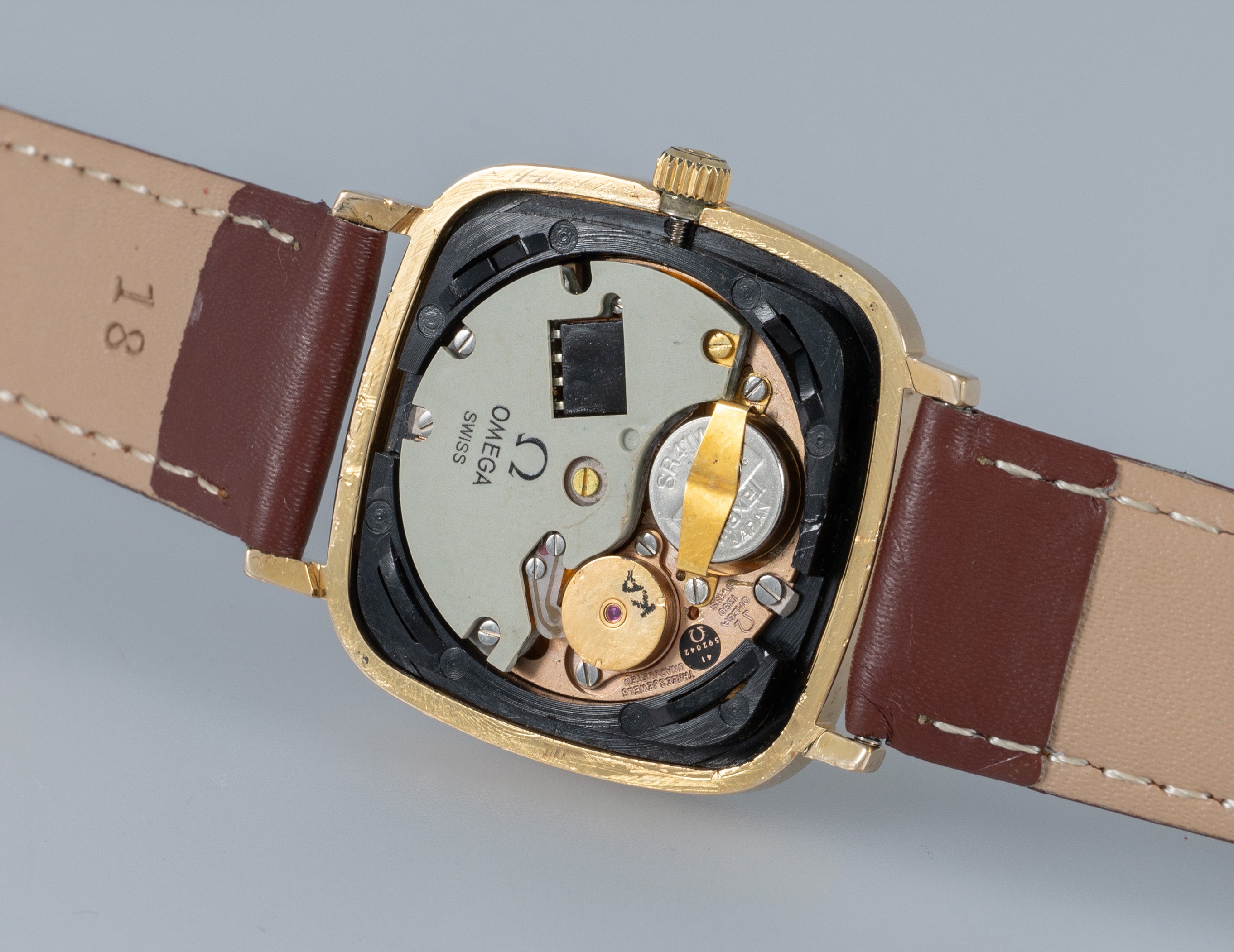 Omega Deville Quartz Square Dial Plaque or G 20 Microns Ref: MD 191.0045