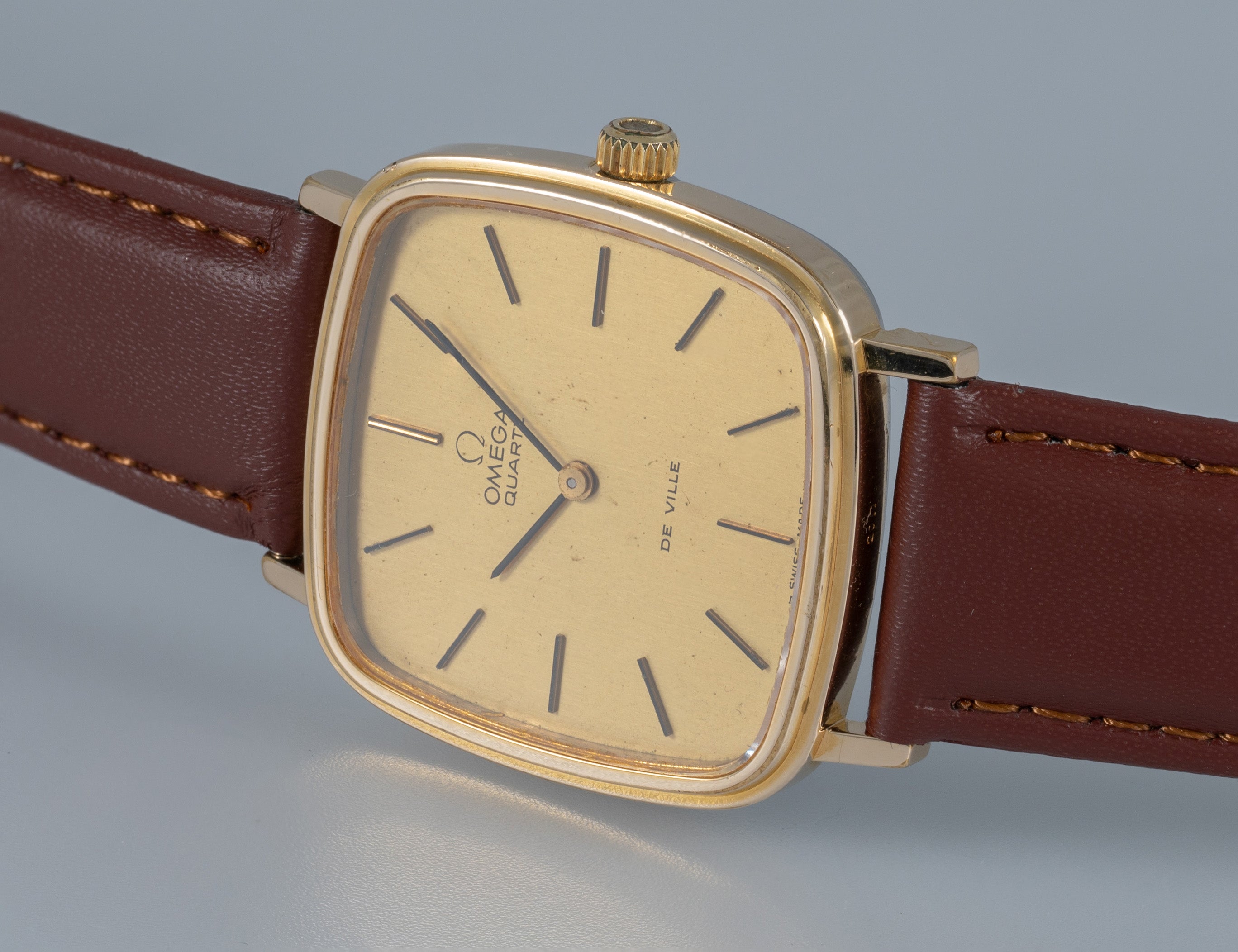 Omega Deville Quartz Square Dial Plaque or G 20 Microns Ref: MD 191.0045