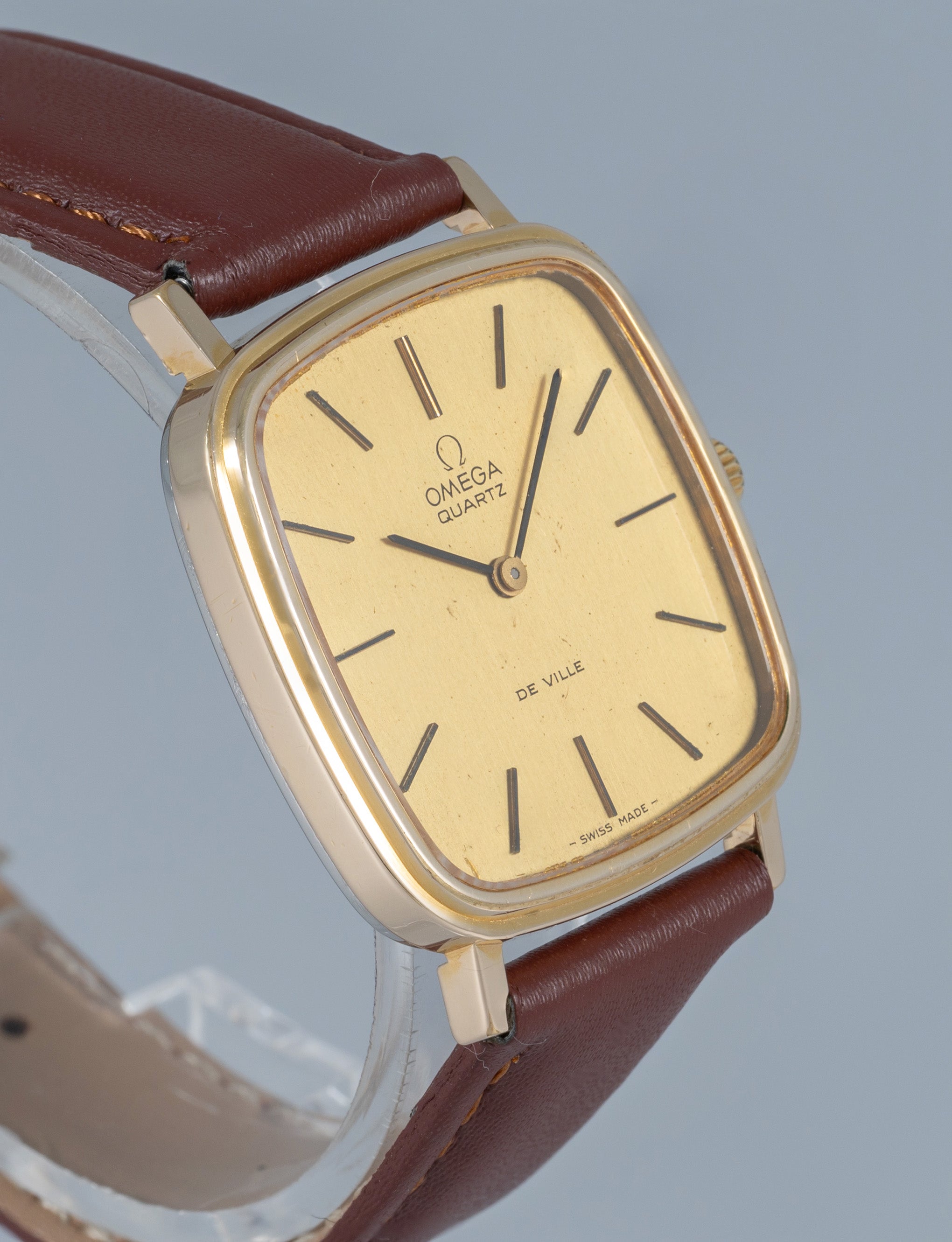 Omega Deville Quartz Square Dial Plaque or G 20 Microns Ref: MD 191.0045