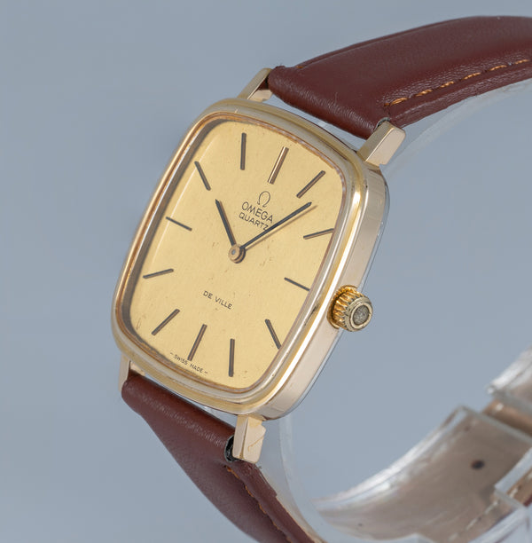 Omega Deville Quartz Square Dial Plaque or G 20 Microns Ref: MD 191.0045