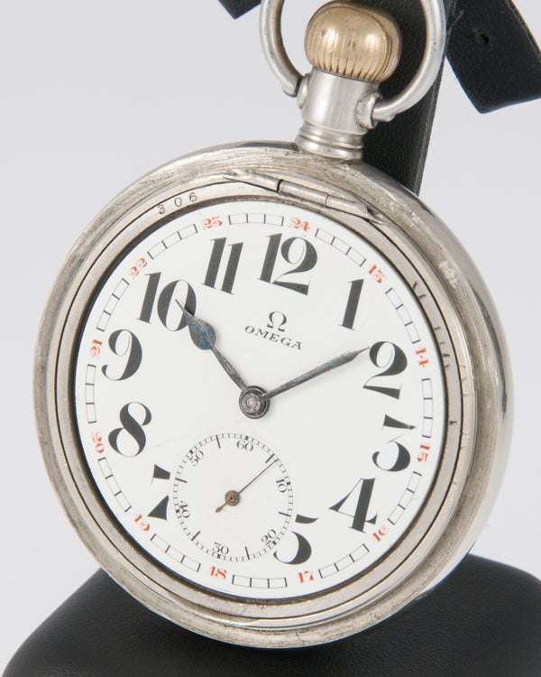 Omega Railway Pocket Watch Steel 57.5 mm Caliber 19LBN