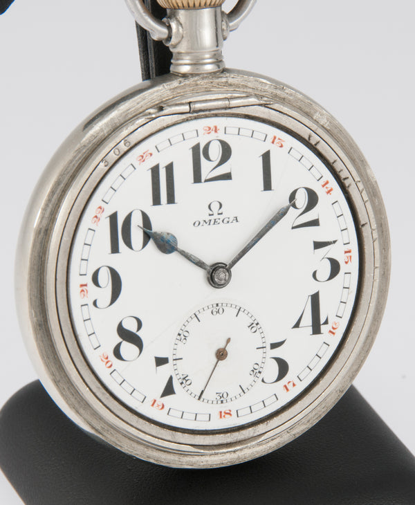 Omega Railway Pocket Watch Steel 57.5 mm Caliber 19LBN